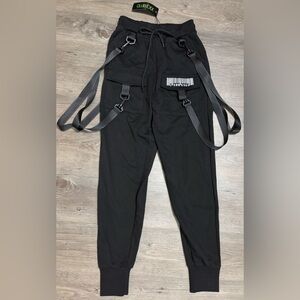 NWT Dolls Kill / Club Exx Digital Blaze Cargo Joggers